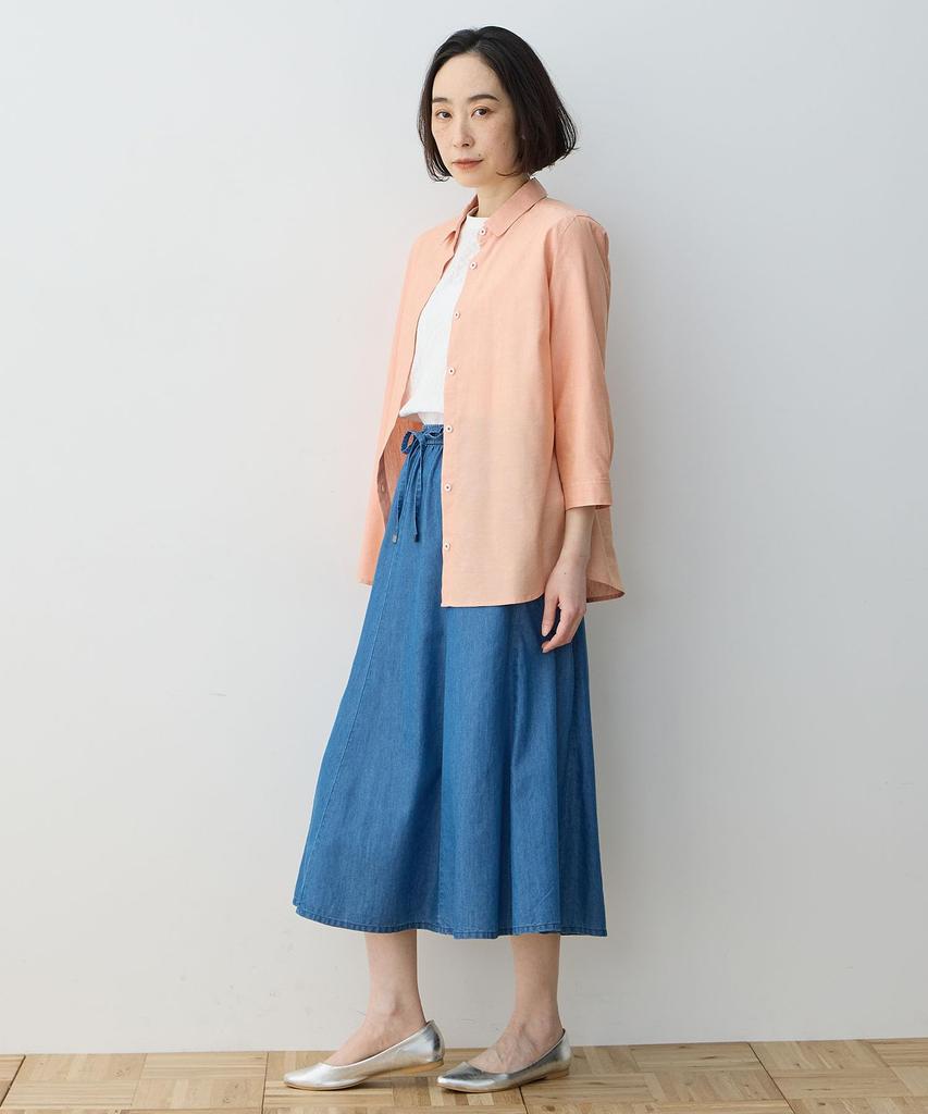 DECOY 493028 Women's Wrinkle-Resistant Roll-Up Shirt, Orange,