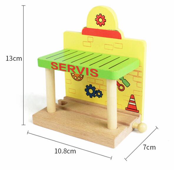 Wooden Train Track Accessories Parking Lot Railway Station Fit for Thomas Biro Multiple Tracks Educational Toys for Children