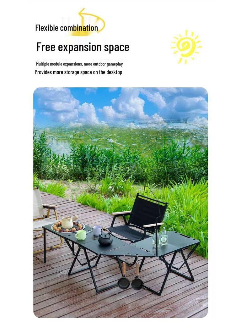 Przenośny Lekki Składany Zestaw Stołu i Krzeseł Outdoor na Kemping i Grill