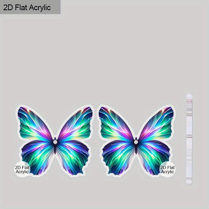 Cercei Acrilici Plați 2D cu Fluturi pentru Femei, Acrilic Aurora Morpho, Bijuterii Atârnate, Farmece Creative cu Insecte de Primăvară, Cadouri