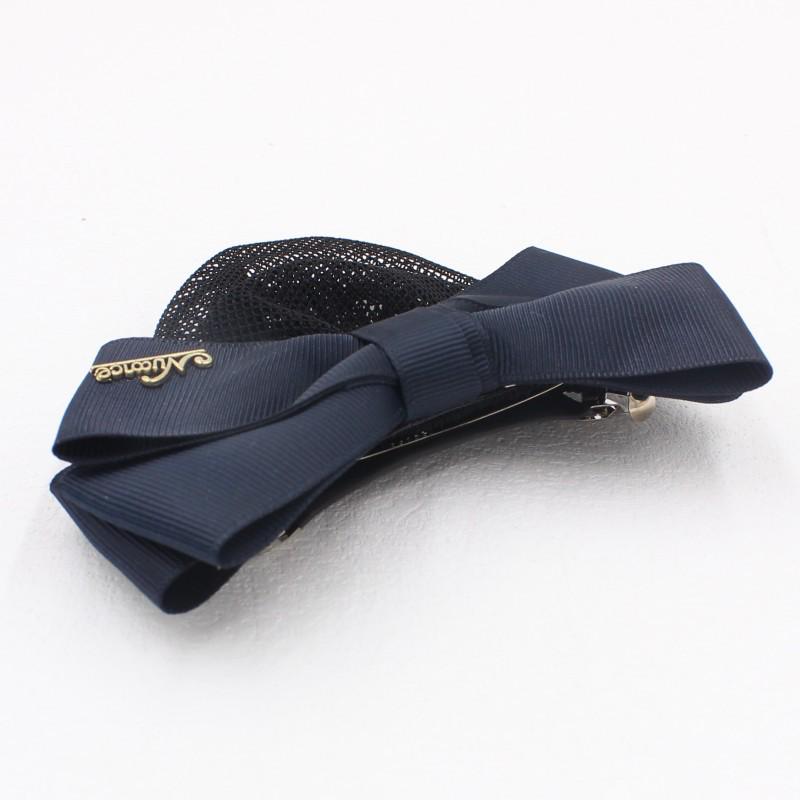Korean Style Bow Flower Hair Net Bun Clip for Professional Work - HF315