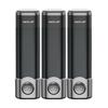 500ml Dark Gray ABS 2-Chamber Wall-Mounted Refillable Shampoo & Conditioner Soap Dispenser for Bathroom & Hotel Use No Drill