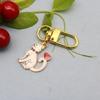 Cartoon Cat Print Heart Lobster Clasp Set - Cross-Border Droplet Oil Design