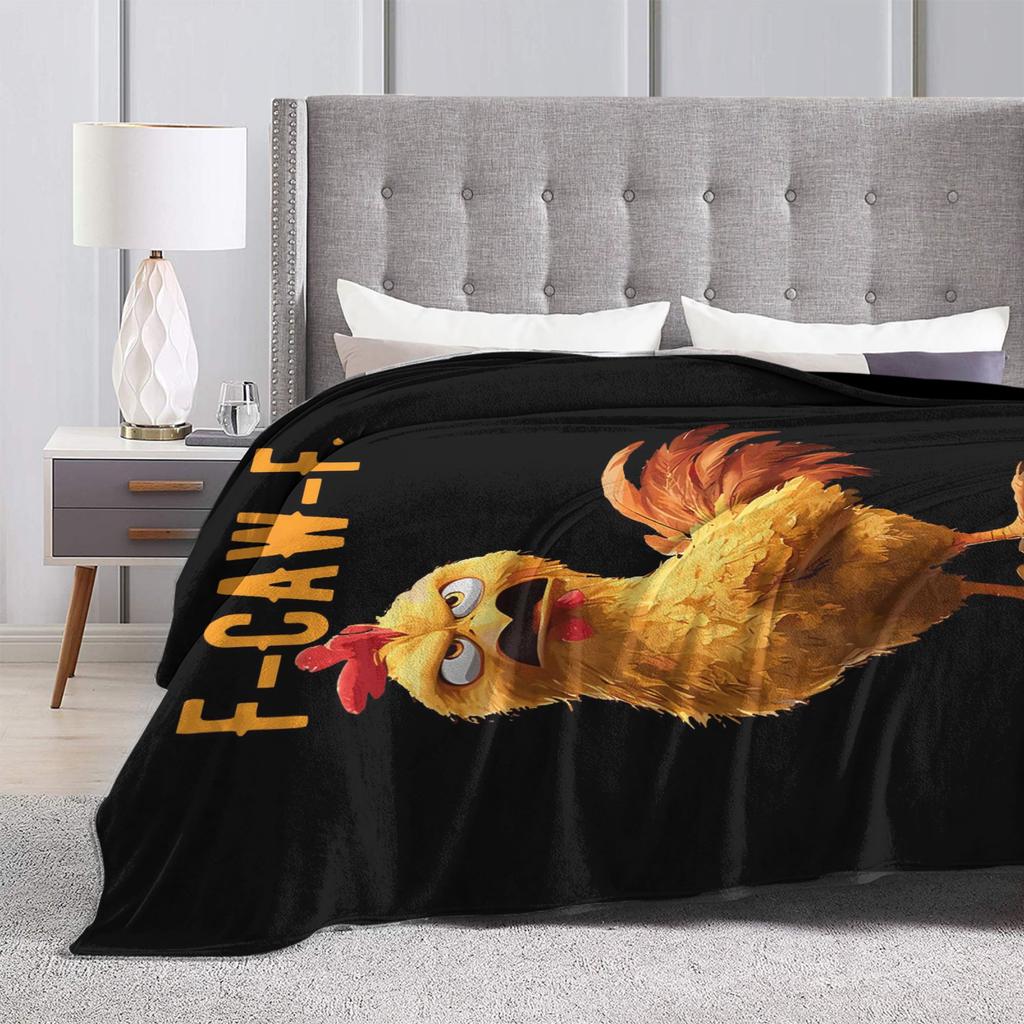 Funny F-Caw-F Chicken FCAWF Chicken Blanket Super Warm Fashion Plush Bedding Throws For Girls Boys Bedroom Bedspread Bed Cover