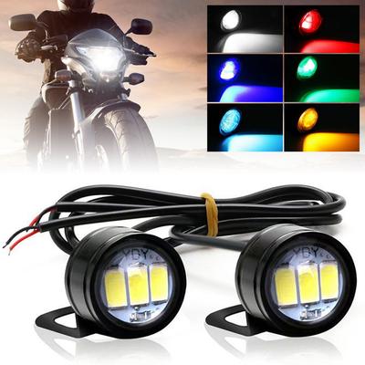 2Pcs Motorrad Auto LED DRL Tagfahrlicht Eagle Eye Backup Lampe Autos Rückfahr Parkplatz Blinker Lampe