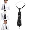 Student Pre Tied Neck Ties Preepy Look Pearls Star Metal Chain Dark Tie Cravat Neck Wear Accessories