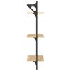 Wall Shelves with 3 Shelves and Bars 2 pcs Sonoma Oak
