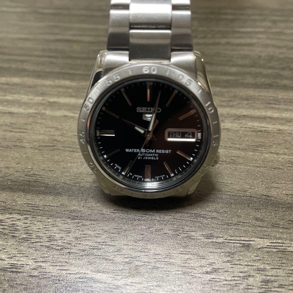 Used SEIKO 5 automatic watch black dial 7S26-0762