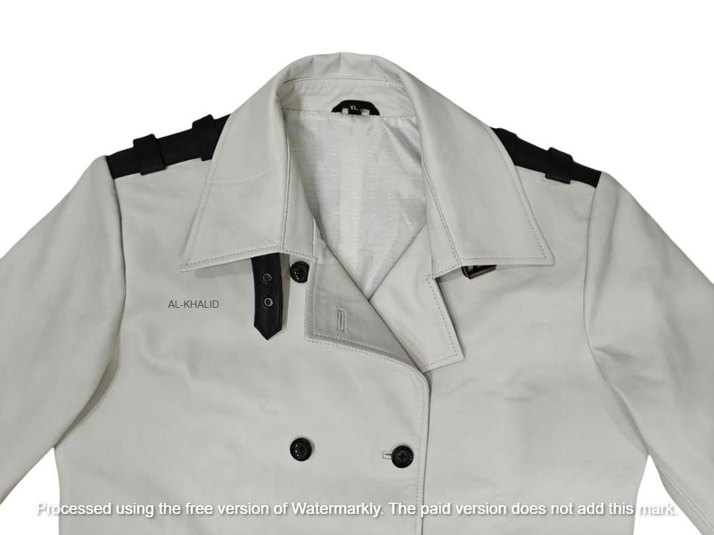 Jehněčí kůže Ručně šitý Dlouhý Párty Stylový Dámský Bílý Trenčkot Kůže Pravá