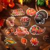60 Pcs Thanksgiving Cutouts Fall Bulletin Board Decoration Turkey Leaves Pumpk Acorn Cutout for Thanksgiving Fall Harvest School Office Classroom