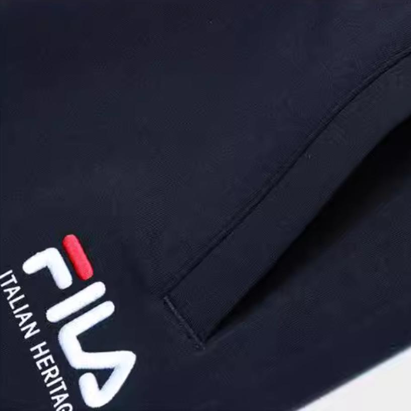 Fila Calça Esportiva de Tricô com Punho na Barra, Cintura Média, Cor Sólida - Série Heritage Masculino F51M418694A-NV
