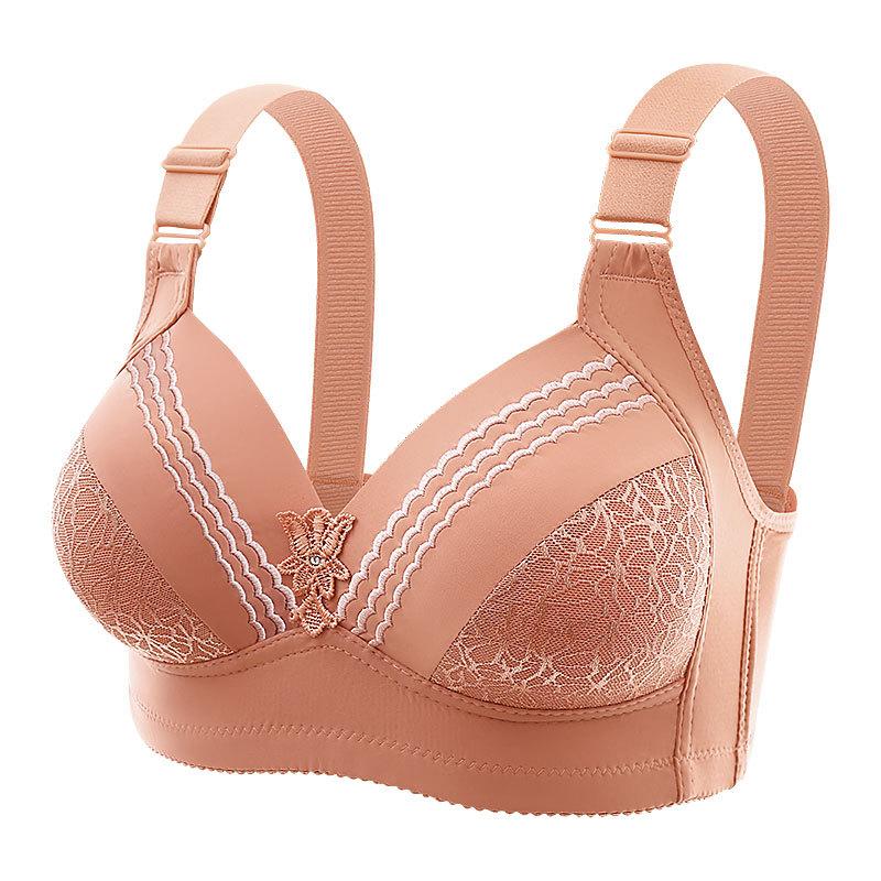 Large-sized Thin-cup Bra for Women Without Underwire Beautiful Back Underwear Adjustable Close-in Bra