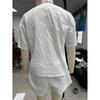 Summer Women's Solid Color Casual 2-Piece Set, Lace-Up Short Sleeve Cardigan Shirt + Loose Shorts