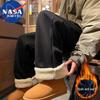 NASA MARVEL Men's Thickened Warm Fleece-Lined Casual Straight-Leg Pants
