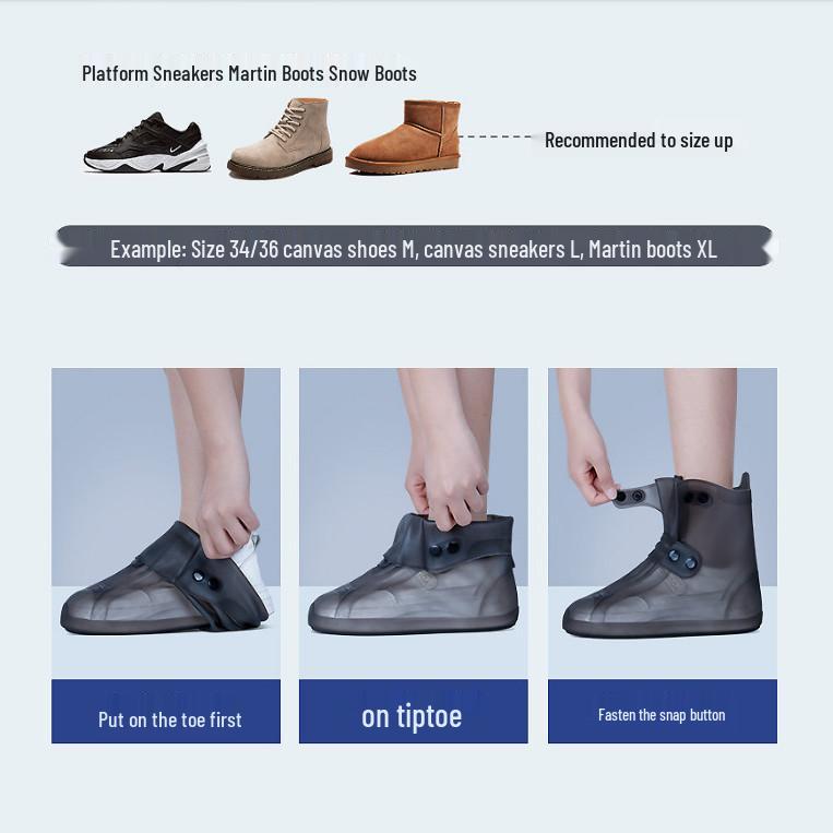 Thickened Waterproof and Non-Slip Shoe Covers for Men and Women - Durable, Washable, and Ideal for Rainy Days.