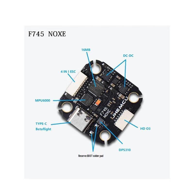 JHEMCU F745 FPV Flight Controller with BL32 60A ESC Stack