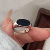Copper Rings For Women Geometric Fine Jewelry Finger Adjustable Wide Heart Stone Ring For Party Birthday Gift