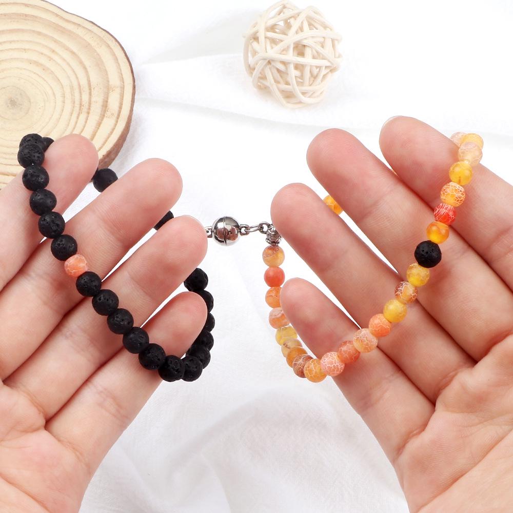 6mm Magnetic Couple Bracelets Set - Memorial Gift for Him & Her