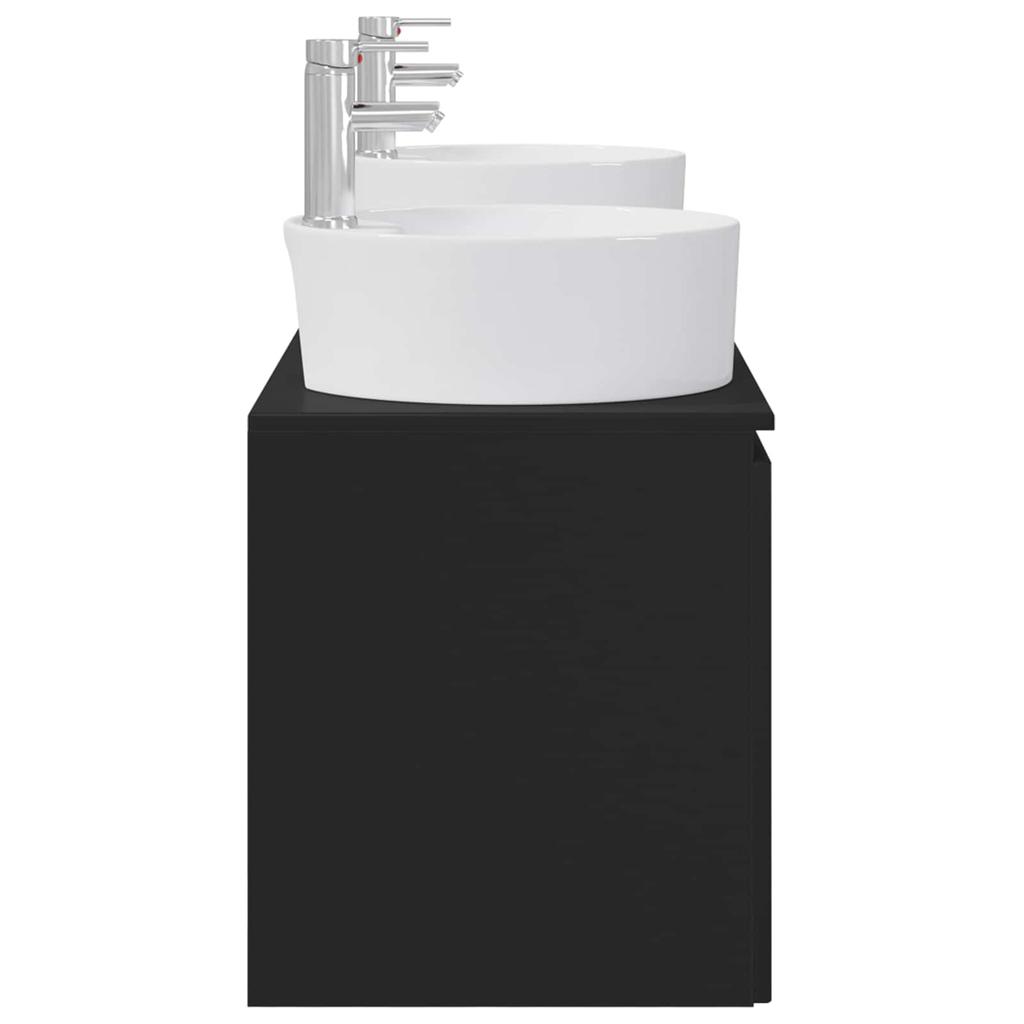 Bathroom Cabinet Set 3 Pcs Black 161.5 X 44.5 X 82 Cm