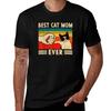Best Cat Mom Ever Tshirt Work Daily Short Sleeve Top