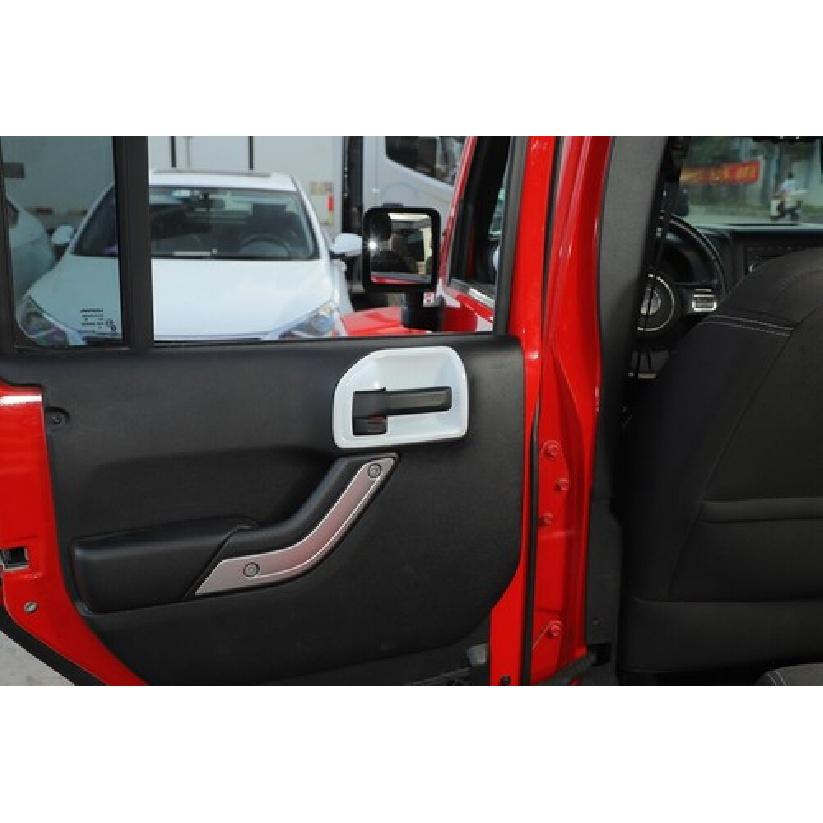 4X Inner Door Handle Bowl Cover Trim for Jeep Wrangler JK JKU 2011-17 4-Door