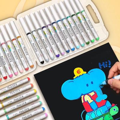 12/24/36/48-Colors Colour Pen Soft Tip Art Watercolor Pen Professional Acrylic Marker  Painting