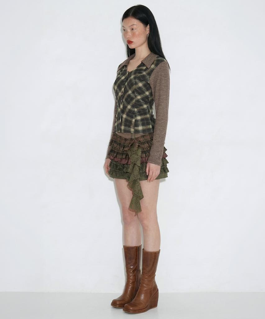 SETSETSET Tattered Skirt Pants