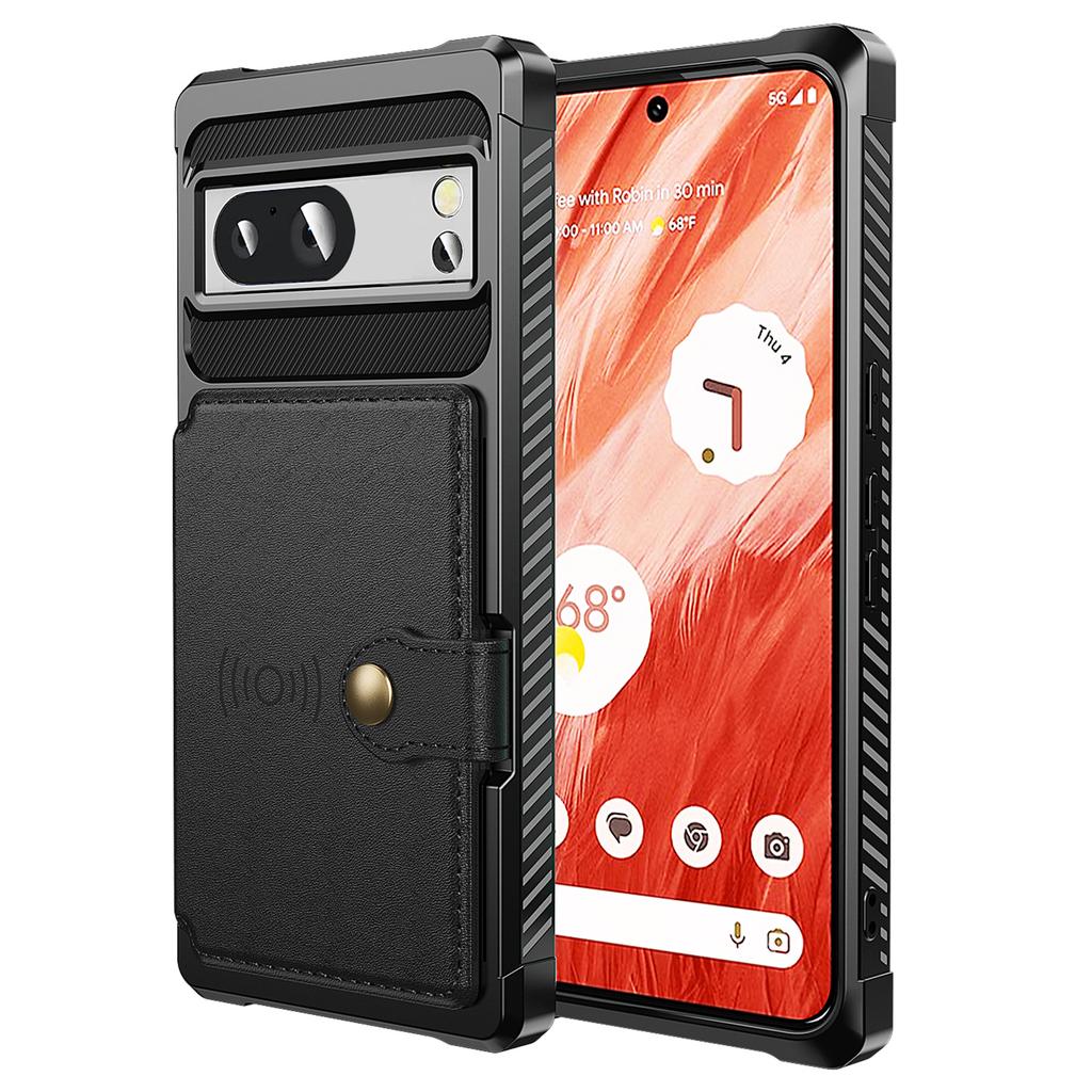 For Google Pixel 8 Pro PU Leather+TPU Anti-drop Cover Card Bag Phone Case Support Magnetic Car Mount