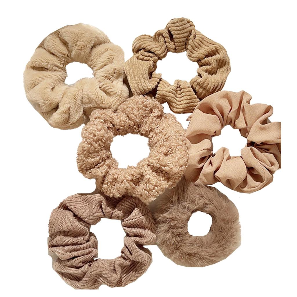 Lapimou Fluffy Faux Fur Scrunchie Hair Tie Hair Hair Korean Set, Band, Accessory, Non-Staining, Women's, Popular, Cute, Stylish, Style, Fall/Winter