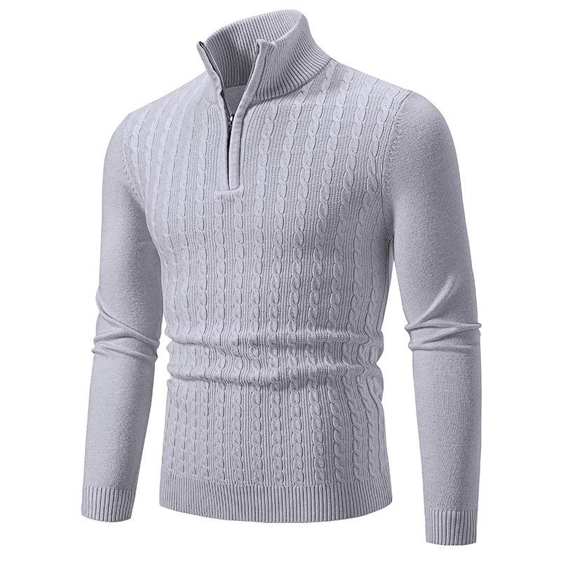 Herbst und Winter Herren Rollkragenpullover mit Reißverschluss Strickpullover Übergröße Mode Casual Unterhemd