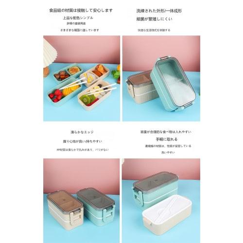 800ml Large Capacity Bento Box, 2-Tier, with Dishware, Dividers, Japanese Style, Antibacterial, Lightweight, Leak-Proof, Microwave and Dishwasher Safe