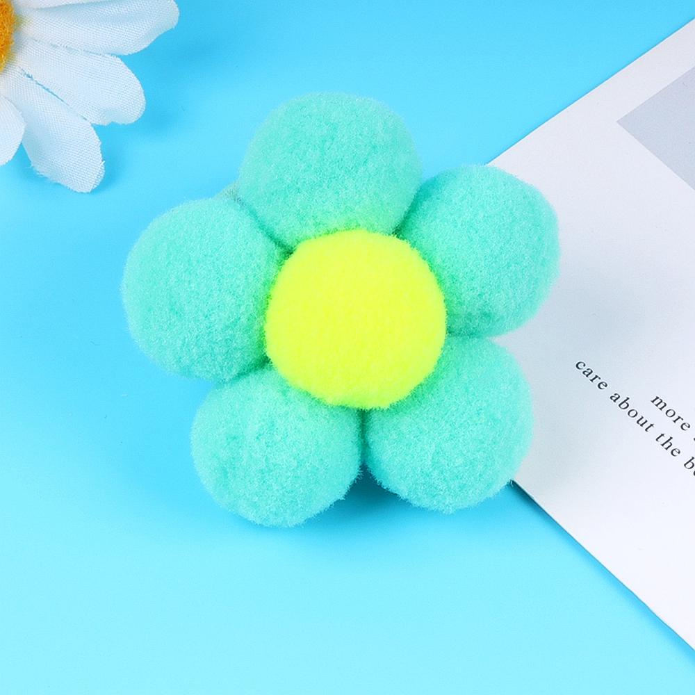 2pcs New Fur Flower Elastic Girl Womens Ponytail Holders Plush Ball Hair Ring Elastic Hair Rope Hair Tie Accessories Pompom