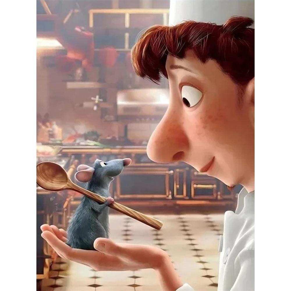 

Disney Diamond Painting Food Adventure 5D DIY Kit Adult Arts and Crafts Home Decor and Gifts Round 20x30cm
