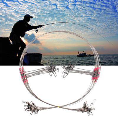 10Pcs Sea Fishing Line Rig with Swivel Snaps Freshwater Saltwater Fishing Wire Leader Rigs Anti Tangle Bottom Tackle Rig