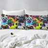 Colorful Cute French Dog Three-Piece Quilt Cover 3D Digital Printing Bedding Set Bed Cover