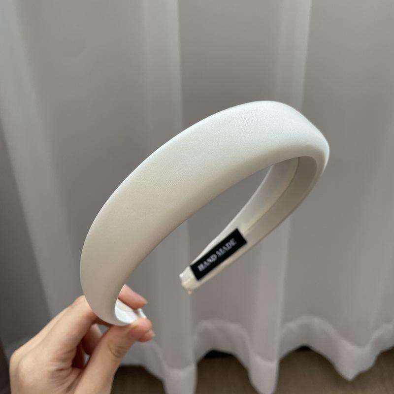 Fashion Women Thick Sponge Headband Padded Ladies Hair Band Girl Hair Hoop Satin Covered Soft Headwear Hair Accessories Bezel