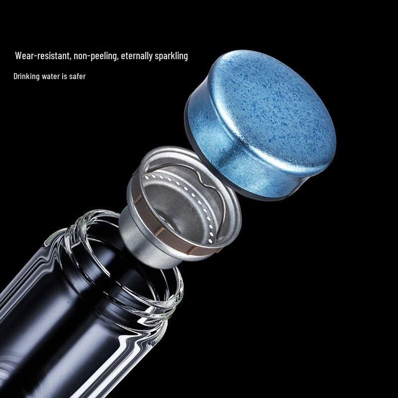 BVGMAV Double-Layer Titanium Tea Infuser Glass Bottle