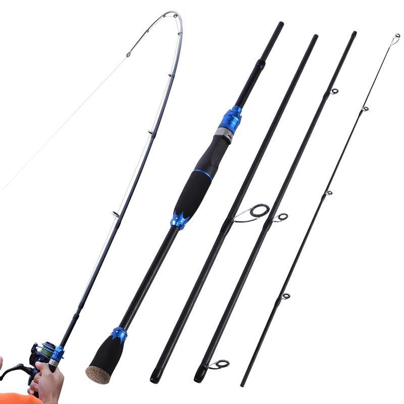 

Спиннинговые удочки 1,8 м/2,1 м, средний графит из углеродного волокна, портативная дорожная катушка для ловли карпа, удочка 1.8M синий