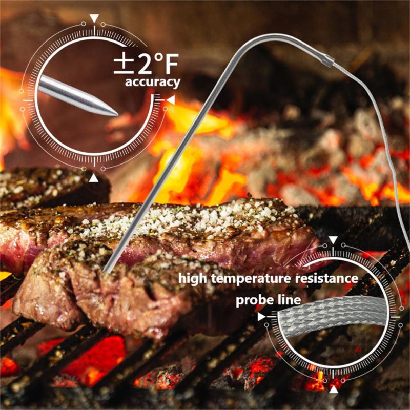 Termometru alimentar digital cu ecran tactil cu sondă, BBQ, carne, apă, ulei, temperatură de gătit, cronometru, alarmă, instrument de gătit pentru bucătărie