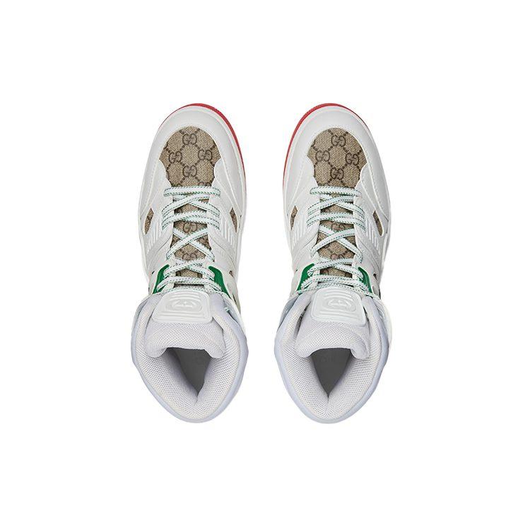 Gucci Basket High Shoes White Demetra Red 673077 2SHG0 9076