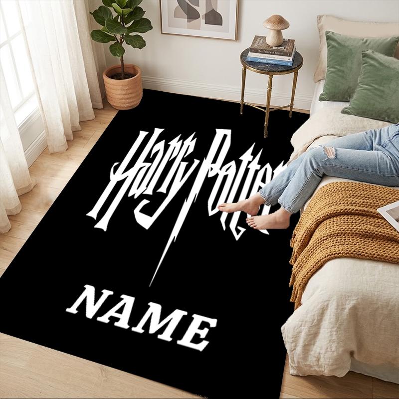 Custom Name Harry Potter Living Room Non-Slip Area Rug Soft Carpet for Bedroom Kids Playroom Sofa Office Home Decor Doormat