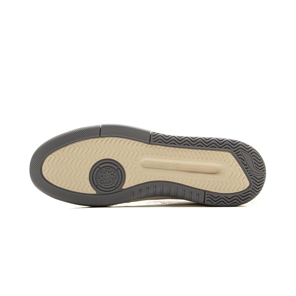 Li Ning Moon Glaze Slip Resistant, Abrasion Resistant, Breathable Low top Skateboard Shoes Men's White Gray AGCV333-1