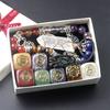 7 Chakra Crystal Gift Box Set Chakra Symbol Square Stones Chakra Bracelets Wire Wrapped Quartz Pendant Necklace Kit