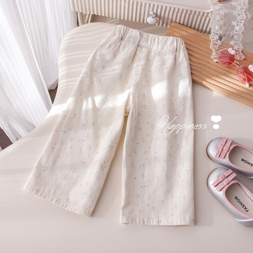 Girls' Spring and Autumn Set Sweet and Cute Embroidered Cloth Hoodie Floral Loose Straight Pants Two Piece Set