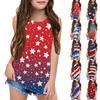 Girls  Kids Summer Crewneck Sleeveless Shirts Tank Tops Independence Day