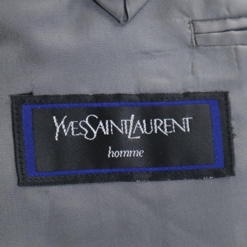 YVES SAINT LAURENT 90s Old Check Pattern tailored jacket 98/88/175 gray Men's Used