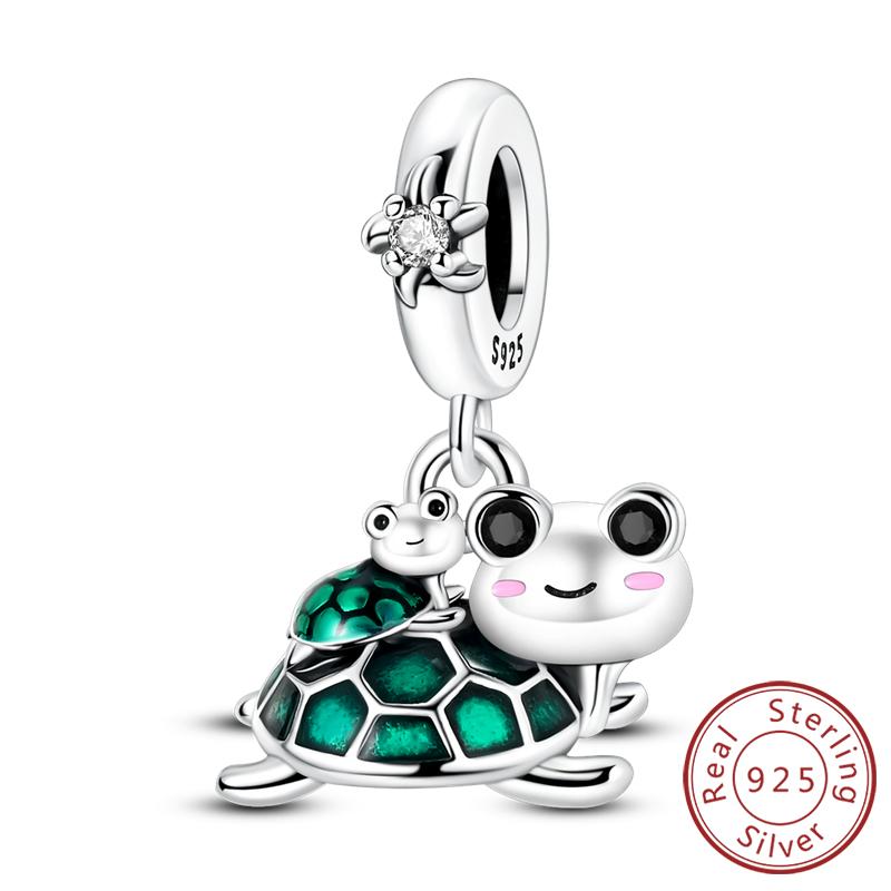 New Copper Charms Luminous Whale Turtle Bear Charm Beads For Original Bracelet Pendant Women Girl Diy Jewelry Gift