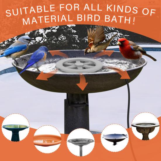 70W Pond De-Ice Heater Thermostatically Controlled Energy-efficient Bird Bath Ice Melter Anti-rust Bird Bath Heater