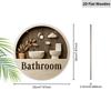2D Flat Wooden Contemporary Bathroom Sign, 7.87inches Retro Decorative Hanging Ornament, Home Toilet Wall Art /tabletop Decor