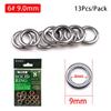 10-20pcs Snap Split Ring Jigging Ring 304 Stainless Steel Lure Connector Fishing Solid Ring